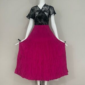 Vintage Sunny SPORT by Sunny South Ruched Pleated Flowy A-Line Swing Skirt Sz 10